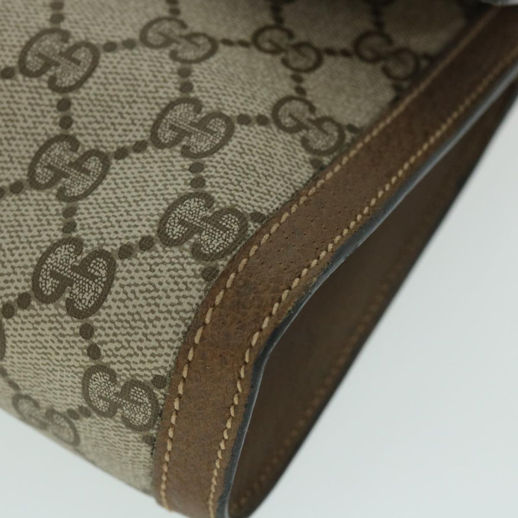 GUCCI GG Canvas Web Sherry Line Clutch Bag PVC Leather Beige Green 54834