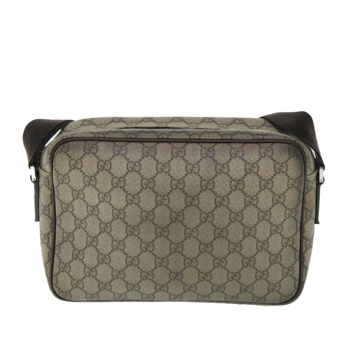 GUCCI GG Canvas Shoulder Bag PVC Leather Beige 114531 54876