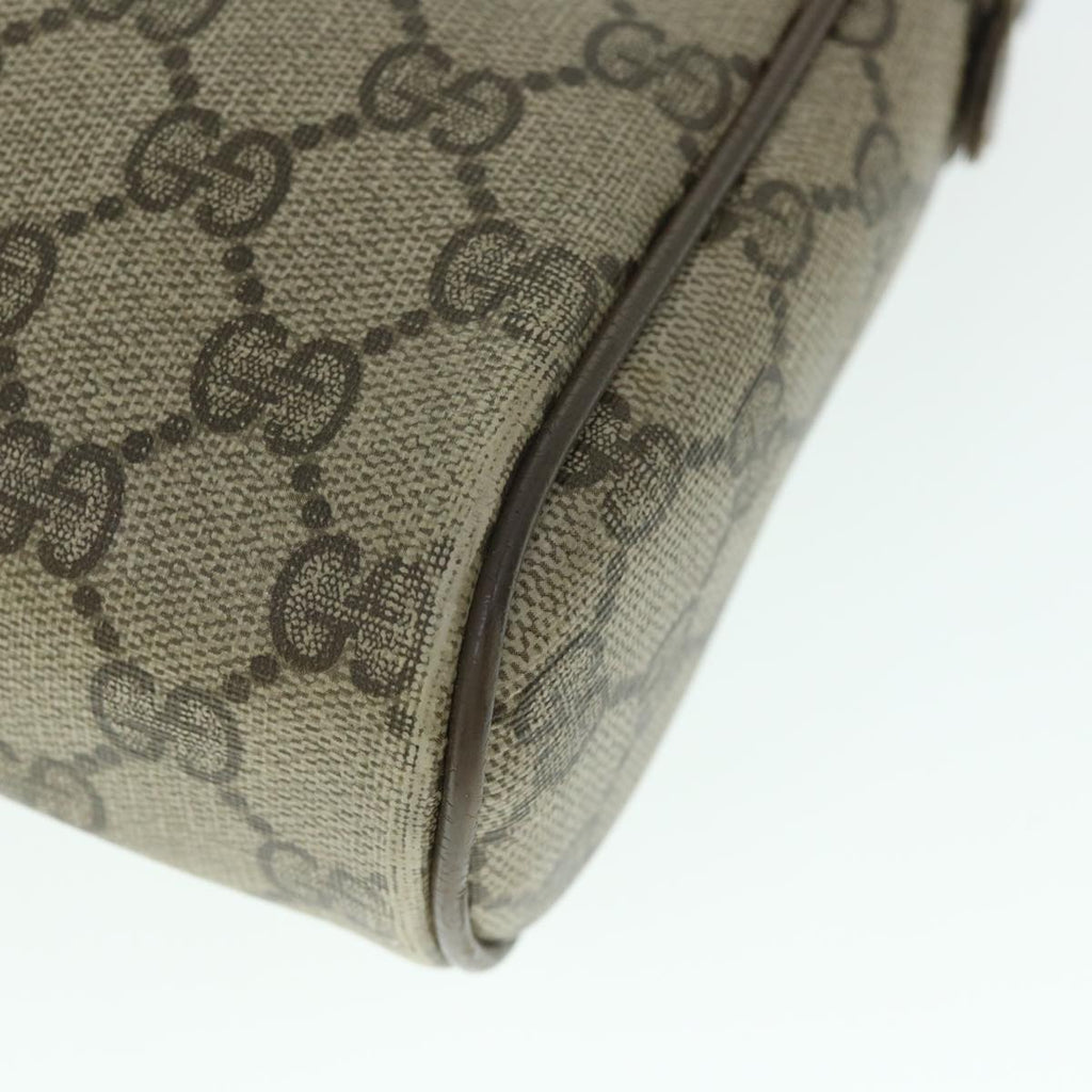 GUCCI GG Canvas Web Sherry Line Clutch Bag PVC Leather Beige Green 54882