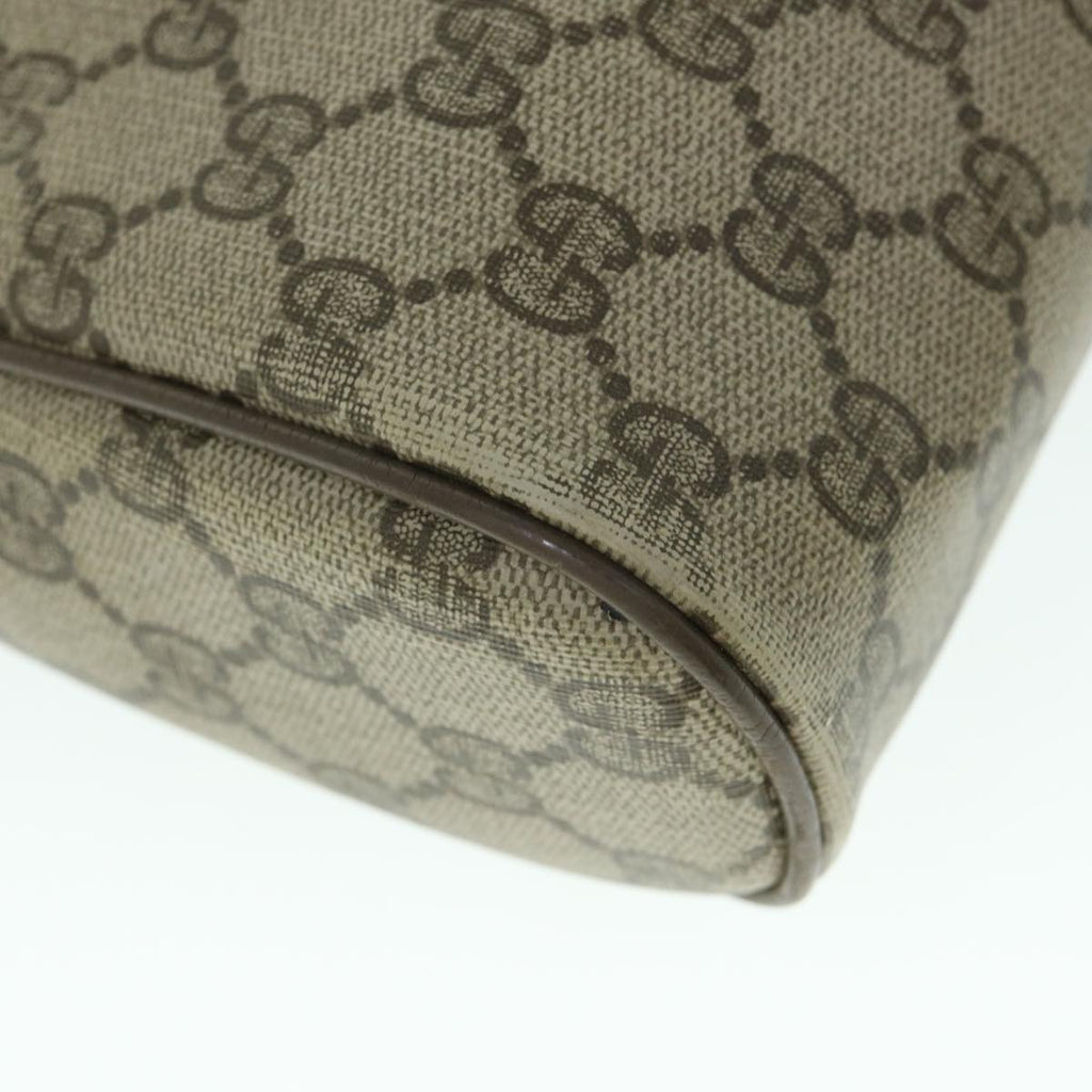 GUCCI GG Canvas Web Sherry Line Clutch Bag PVC Leather Beige Green 54882