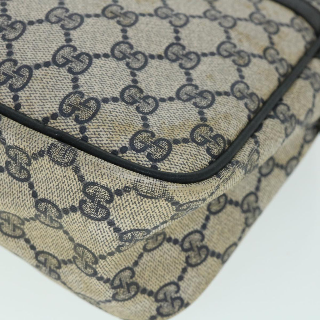 GUCCI GG Canvas Sherry Line Hand Bag PVC Leather Navy Red 54884