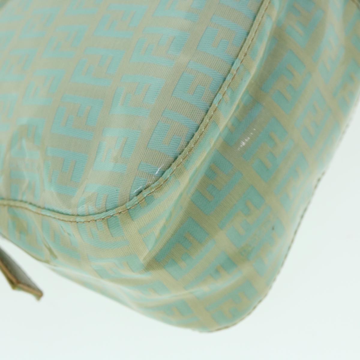 FENDI Zucchino Canvas Mamma Baguette Shoulder Bag Coated Canvas Blue 54889