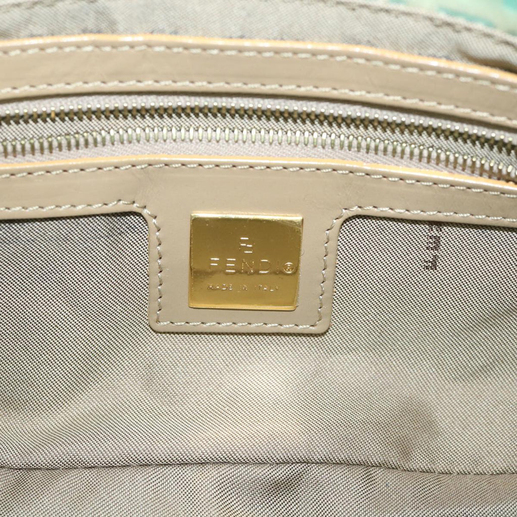 FENDI Zucchino Canvas Mamma Baguette Shoulder Bag Coated Canvas Blue 54889