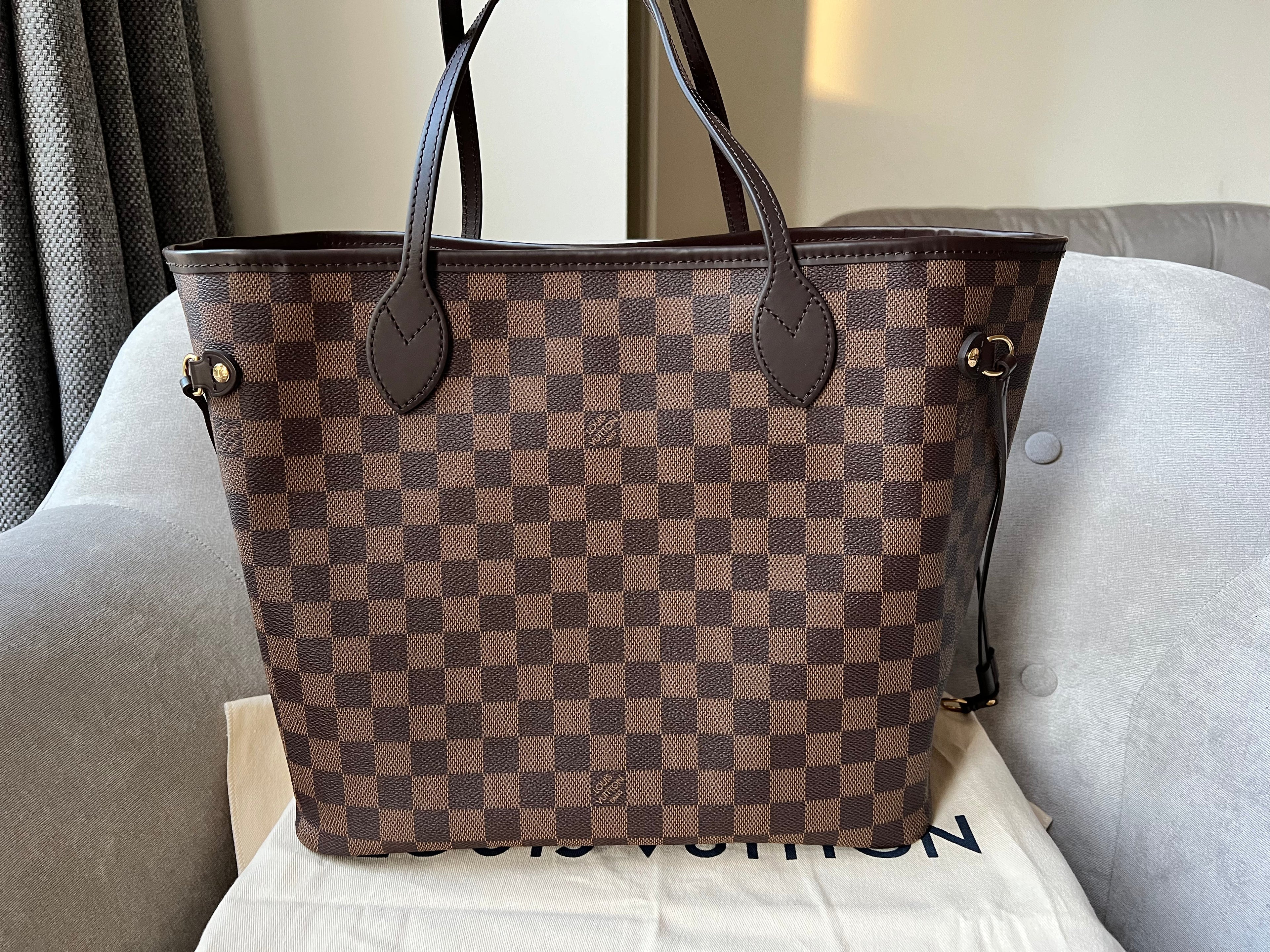 Louis Vuitton Neverfull MM Damier Ebene Rose Ballerine (RRP £1,410)