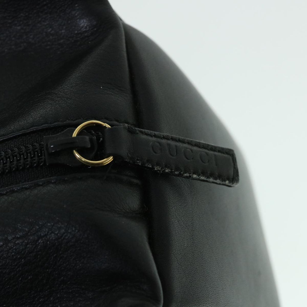 GUCCI Bamboo Hand Bag Leather Black 54902