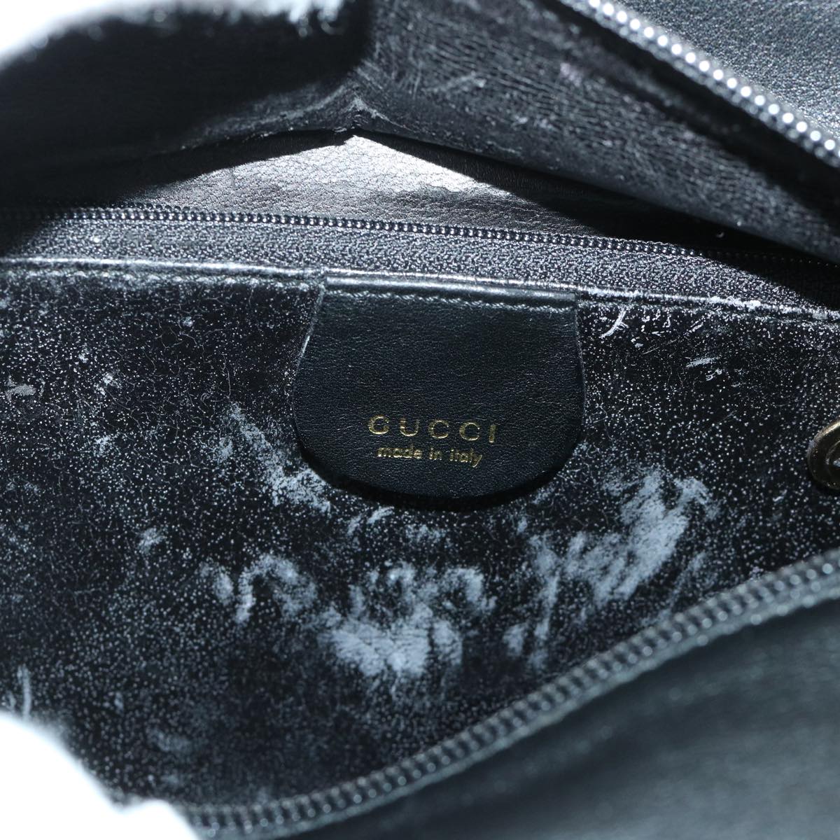 GUCCI Bamboo Hand Bag Leather Black 54902