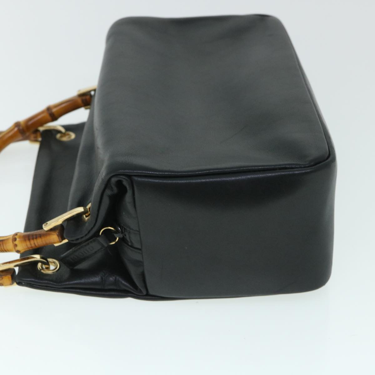 GUCCI Bamboo Hand Bag Leather Black 54902