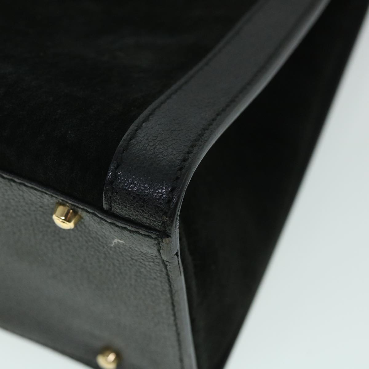 GUCCI Bamboo Hand Bag Suede Leather Black 002 2865 0260 54914