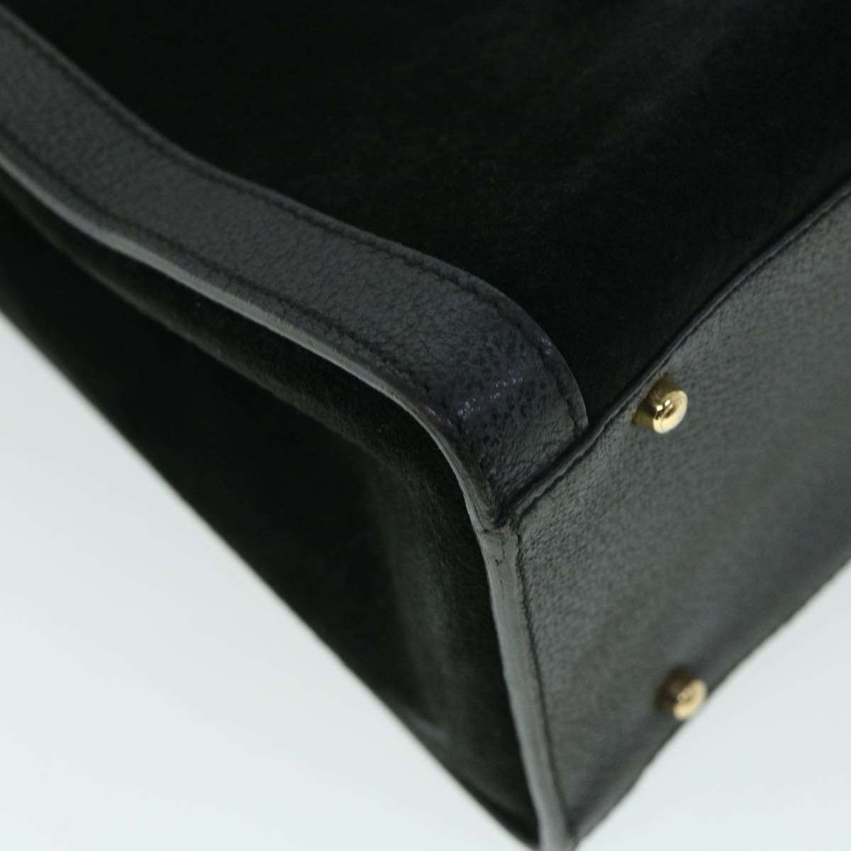 GUCCI Bamboo Hand Bag Suede Leather Black 002 2865 0260 54914