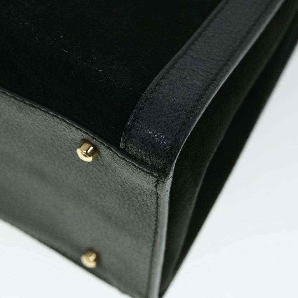 GUCCI Bamboo Hand Bag Suede Leather Black 002 2865 0260 54914