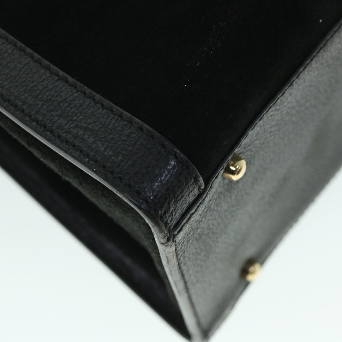 GUCCI Bamboo Hand Bag Suede Leather Black 002 2865 0260 54914