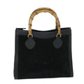 GUCCI Bamboo Hand Bag Suede Leather Black 002 2865 0260 54914