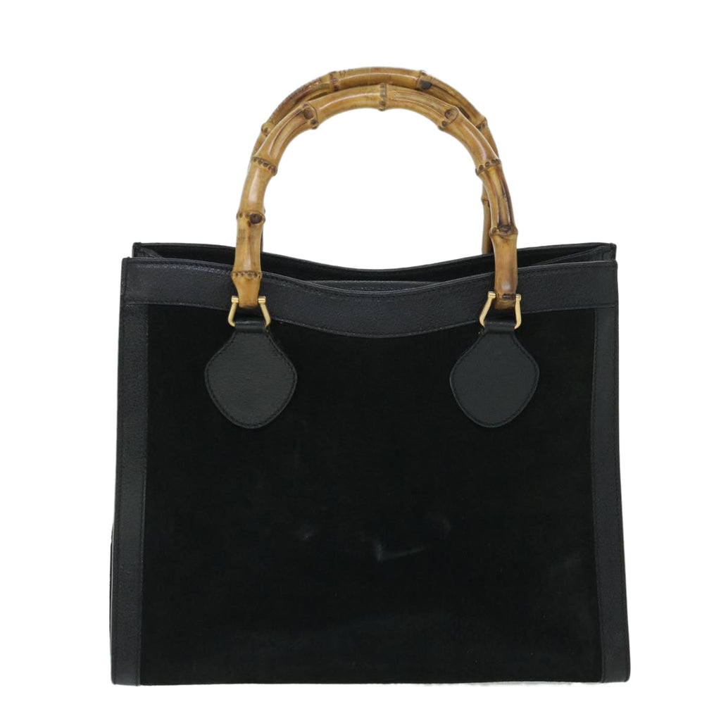GUCCI Bamboo Hand Bag Suede Leather Black 002 2865 0260 54914