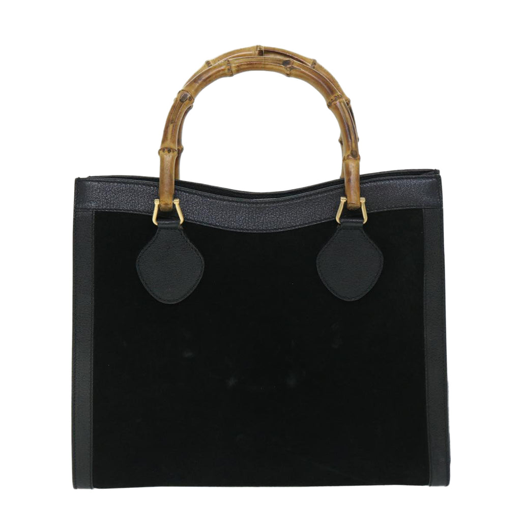 GUCCI Bamboo Hand Bag Suede Leather Black 002 2865 0260 54914
