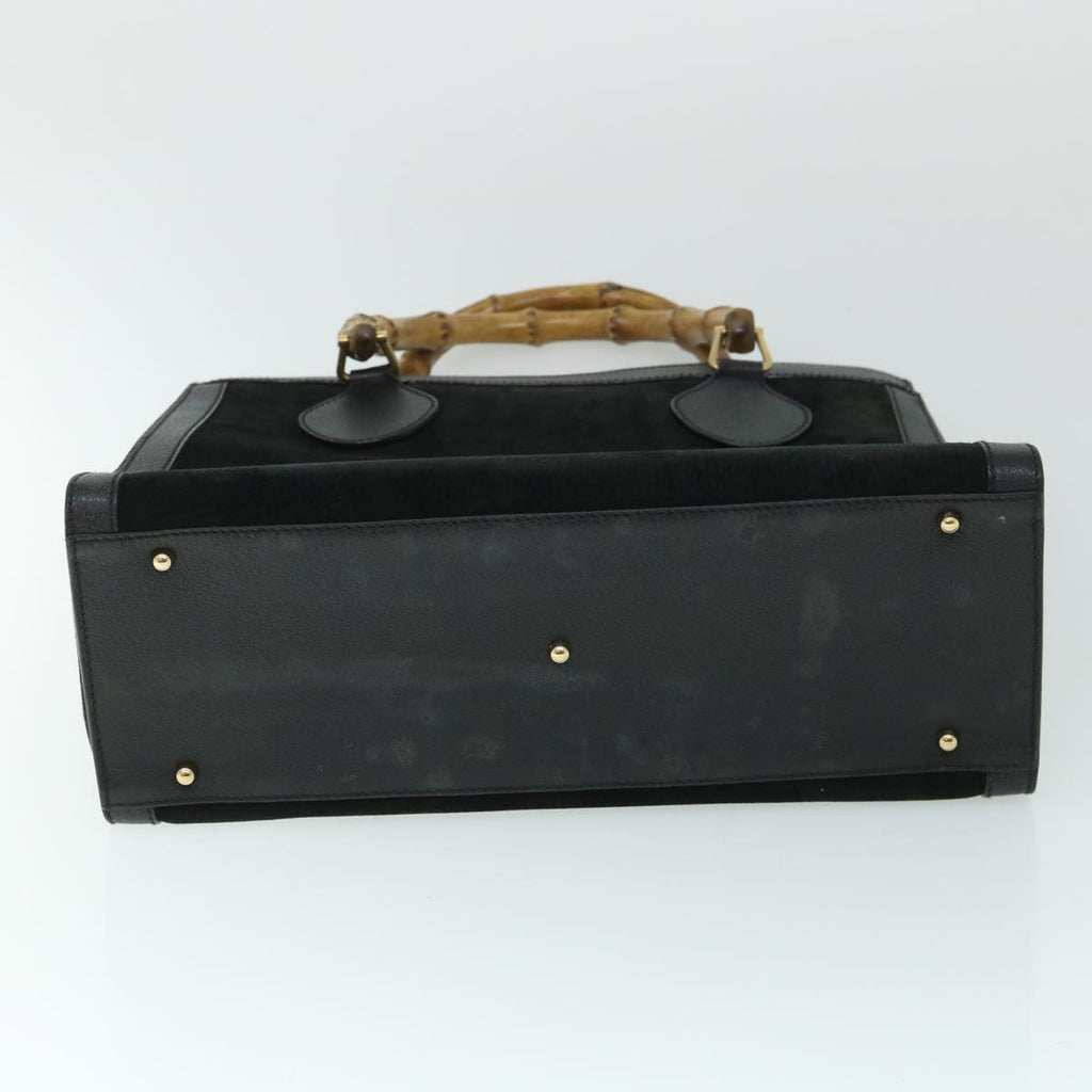 GUCCI Bamboo Hand Bag Suede Leather Black 002 2865 0260 54914