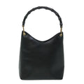 GUCCI Bamboo Shoulder Bag Leather Black 54916