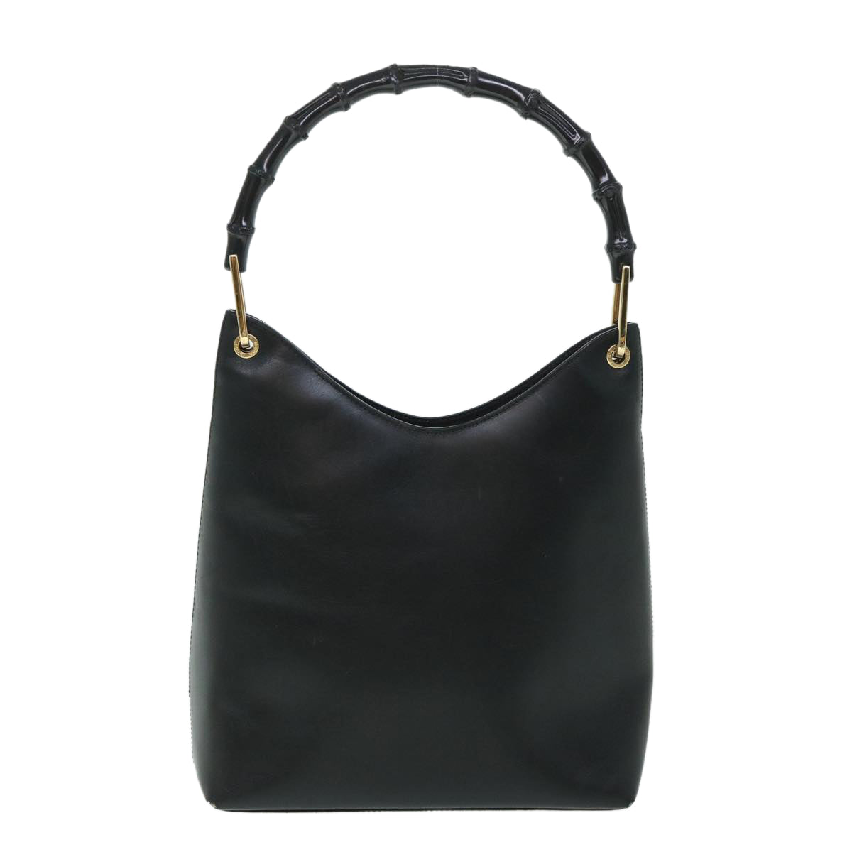 GUCCI Bamboo Shoulder Bag Leather Black 54916