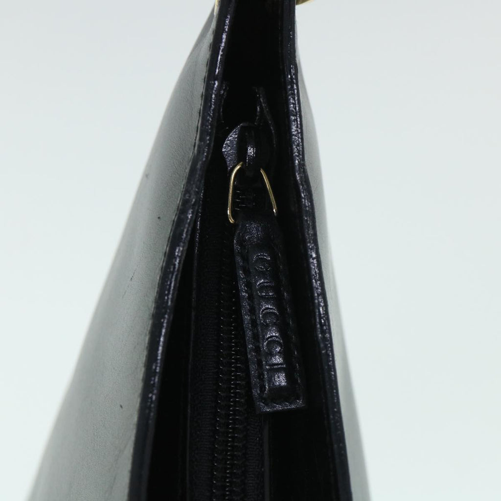 GUCCI Bamboo Shoulder Bag Leather Black 54916