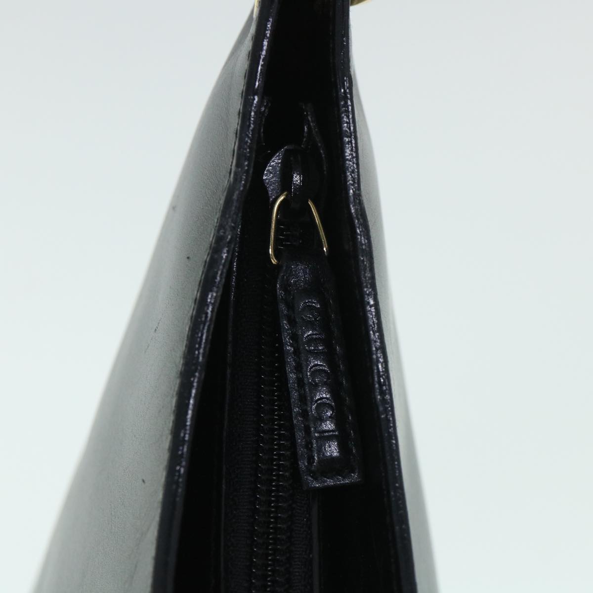 GUCCI Bamboo Shoulder Bag Leather Black 54916