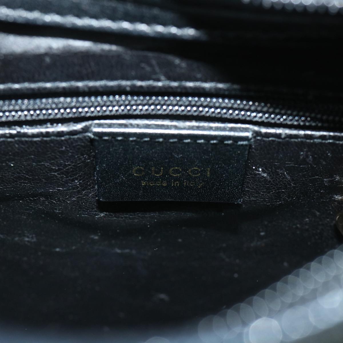 GUCCI Bamboo Shoulder Bag Leather Black 54916