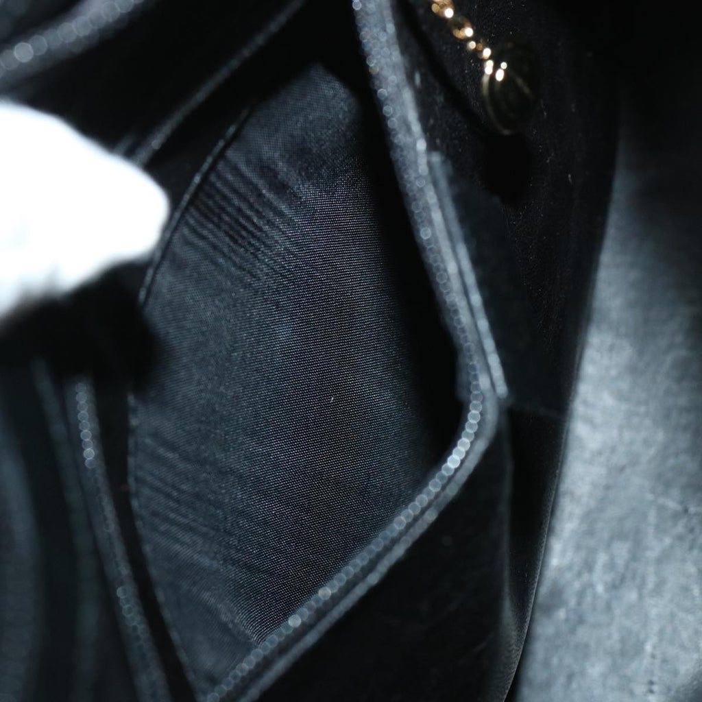 GUCCI Bamboo Shoulder Bag Leather Black 54916