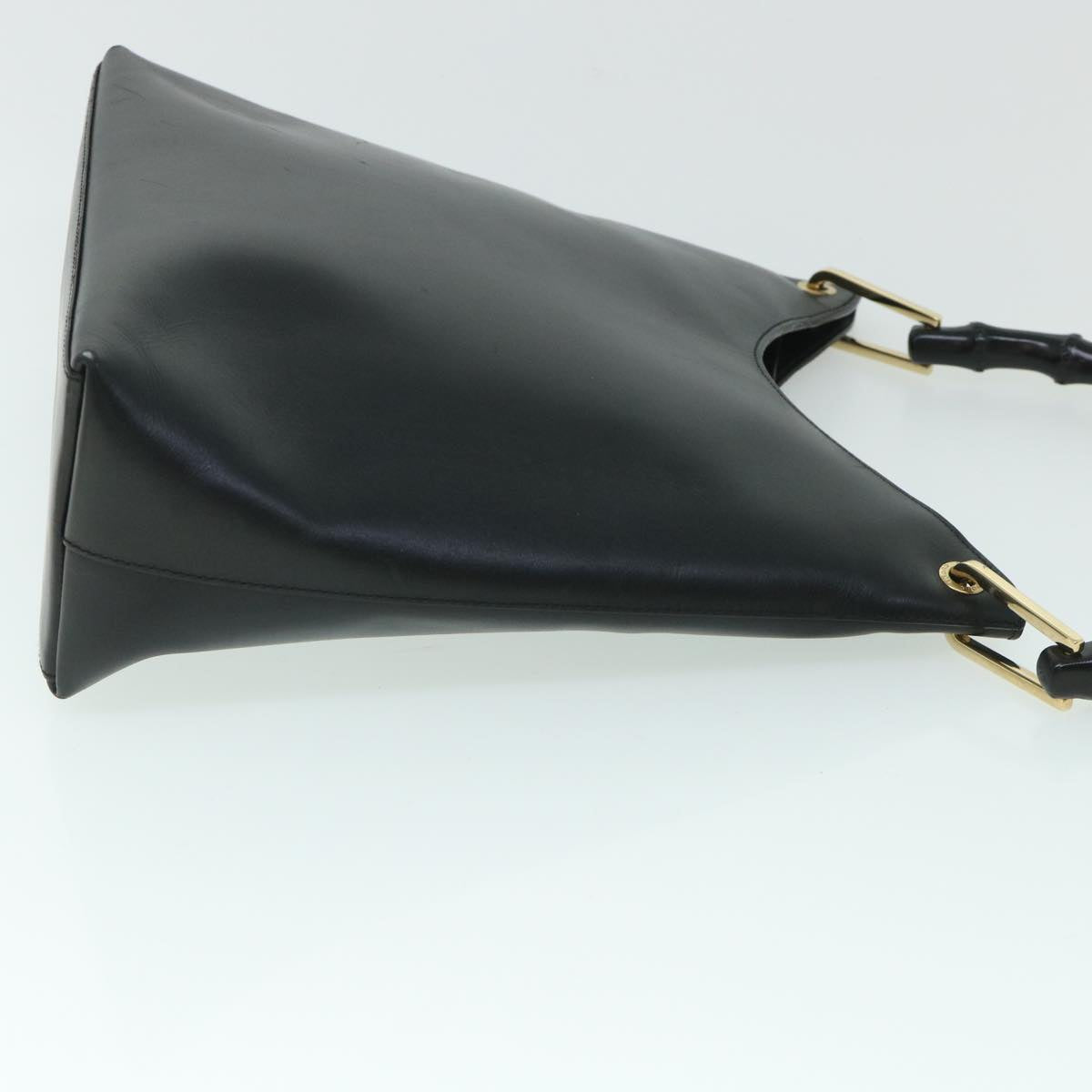 GUCCI Bamboo Shoulder Bag Leather Black 54916