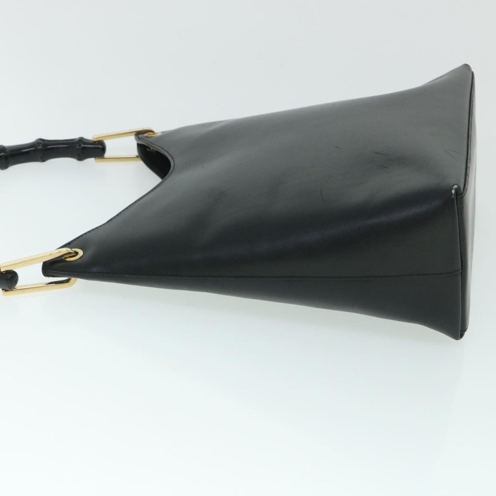 GUCCI Bamboo Shoulder Bag Leather Black 54916