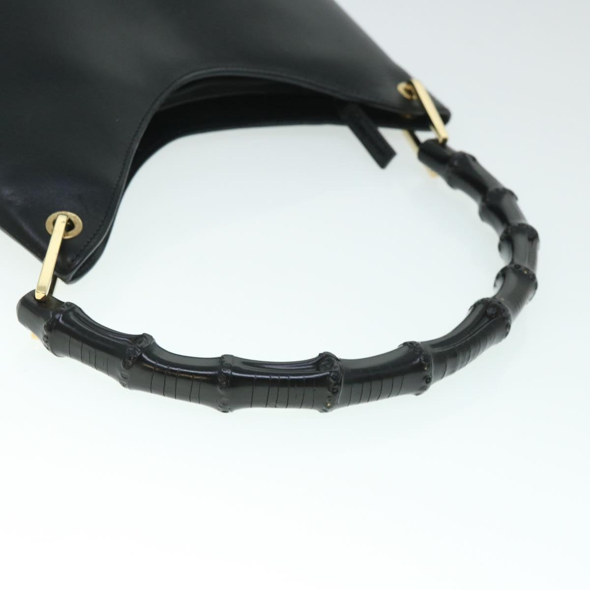 GUCCI Bamboo Shoulder Bag Leather Black 54916