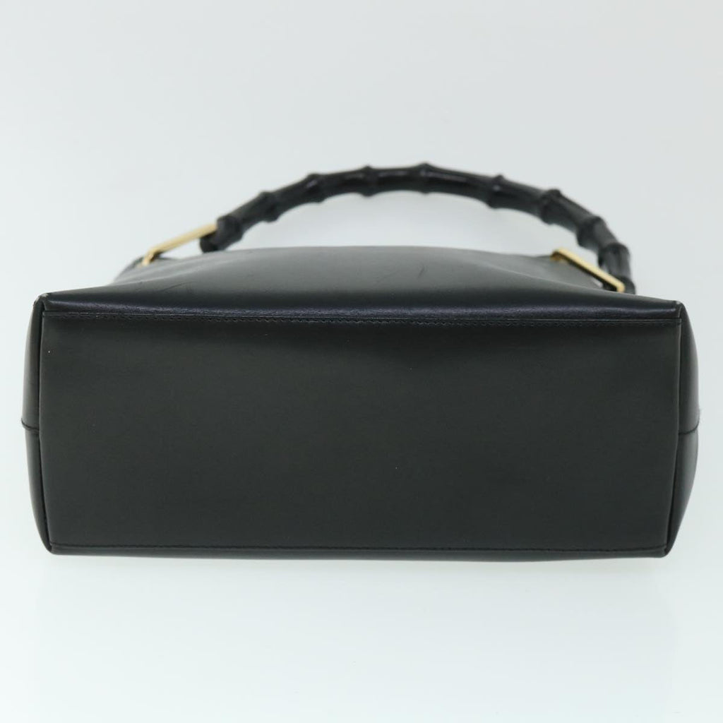GUCCI Bamboo Shoulder Bag Leather Black 54916