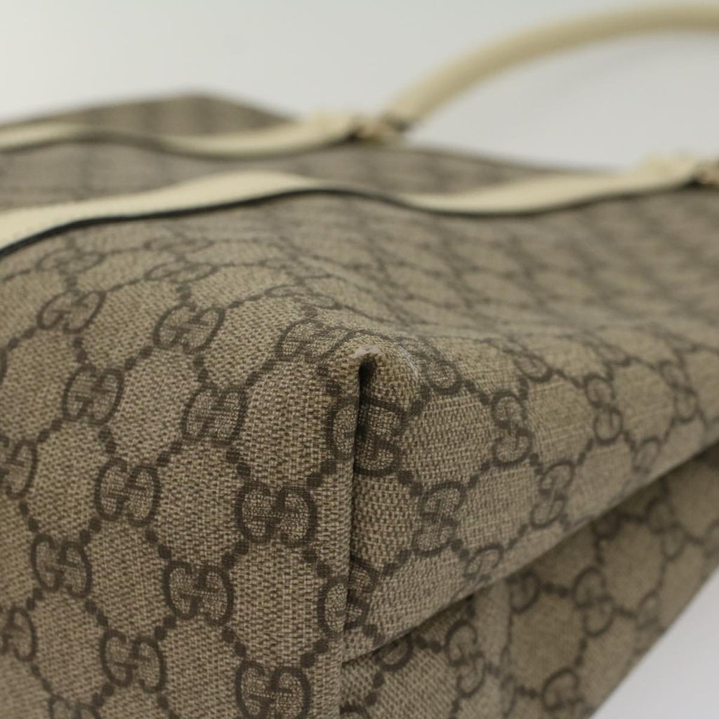 GUCCI GG Canvas Tote Bag PVC Leather Beige 223668 54967