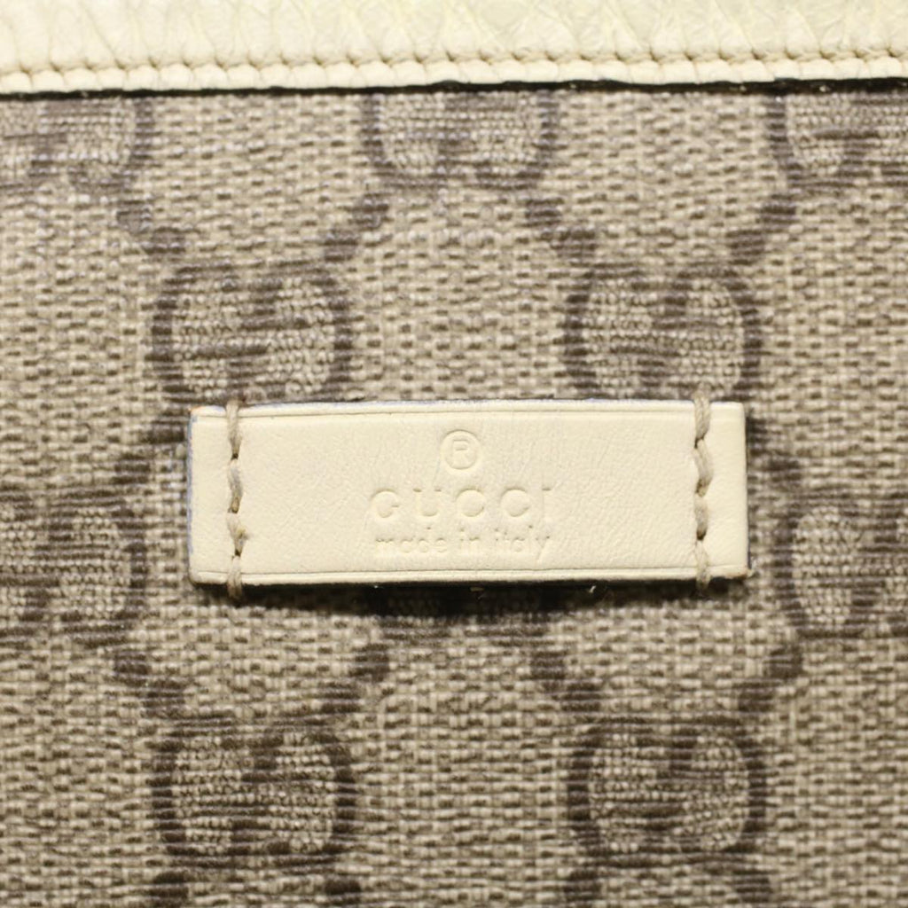 GUCCI GG Canvas Tote Bag PVC Leather Beige 223668 54967