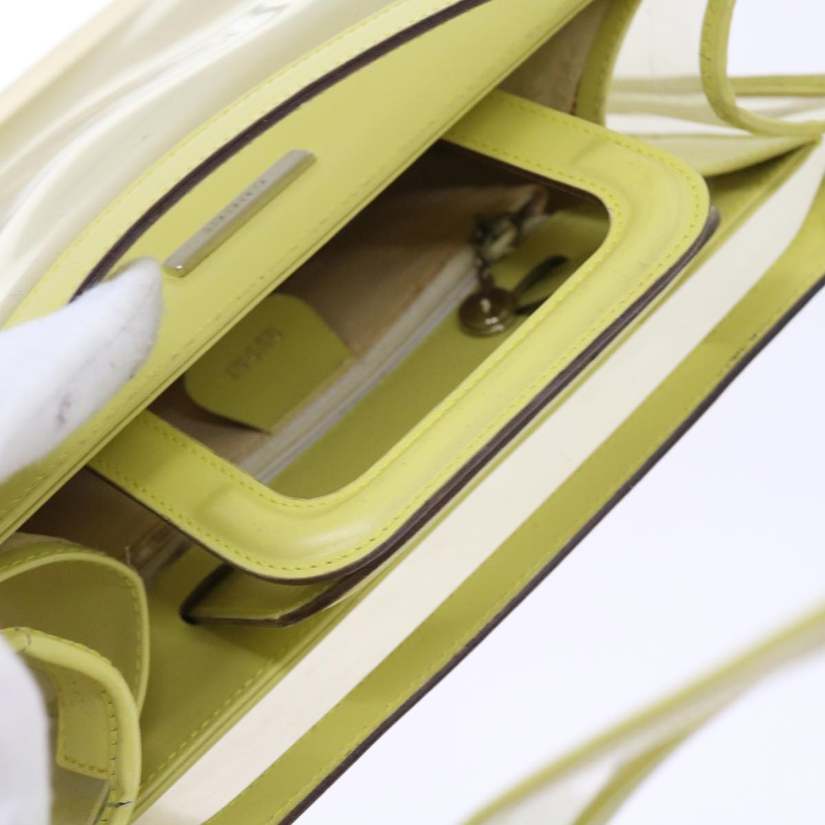 GUCCI Shoulder Bag Vinyl Yellow 001.2058.1773.5 54968