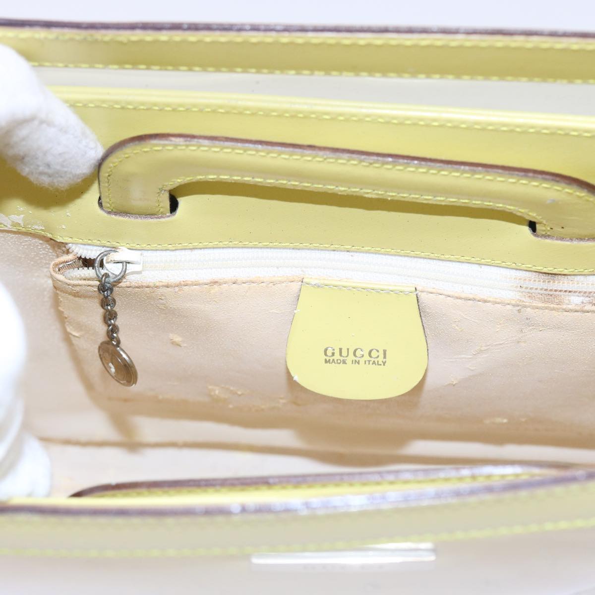 GUCCI Shoulder Bag Vinyl Yellow 001.2058.1773.5 54968
