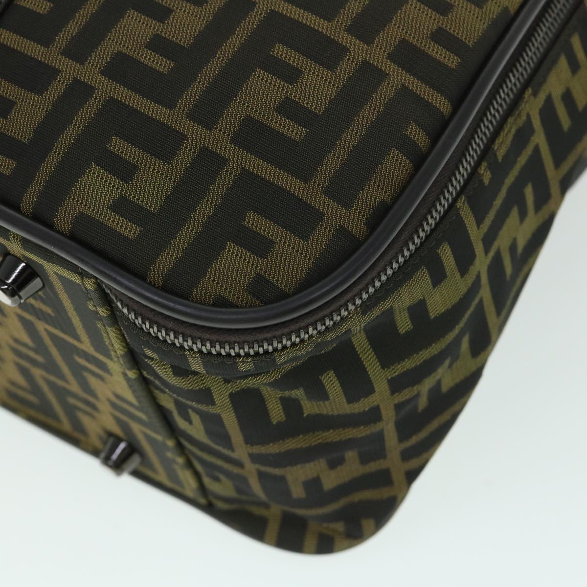 FENDI Zucca Canvas Boston Bag Brown 54989