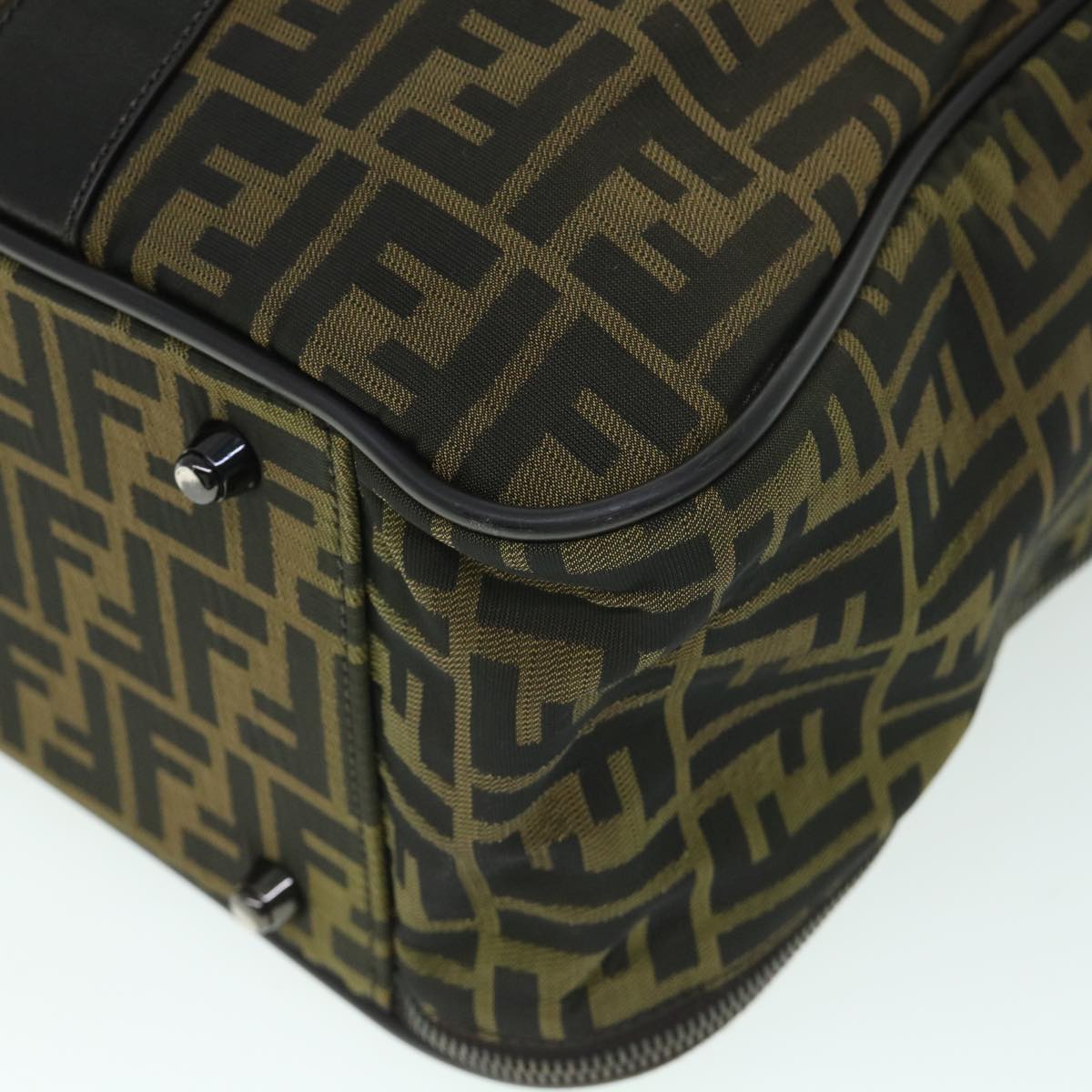 FENDI Zucca Canvas Boston Bag Brown 54989