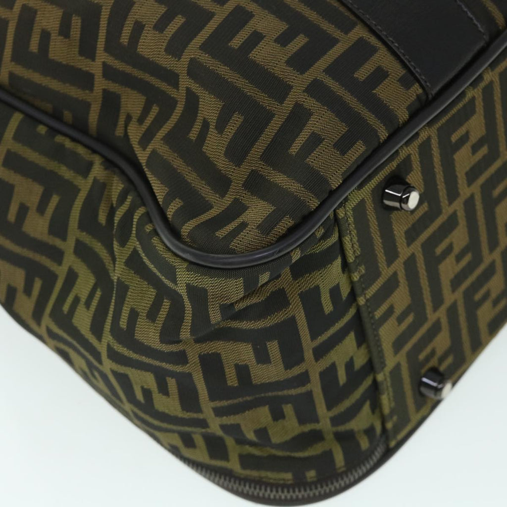 FENDI Zucca Canvas Boston Bag Brown 54989