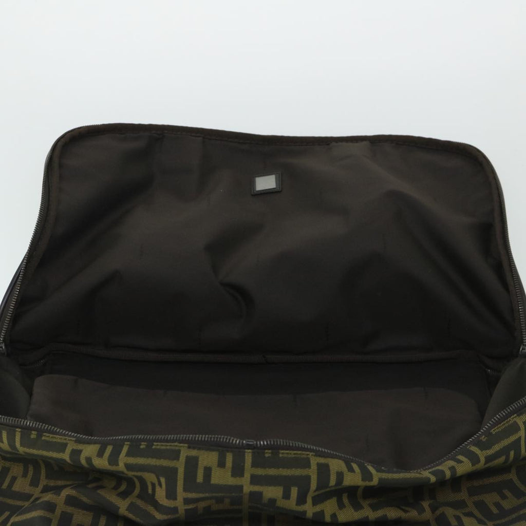 FENDI Zucca Canvas Boston Bag Brown 54989