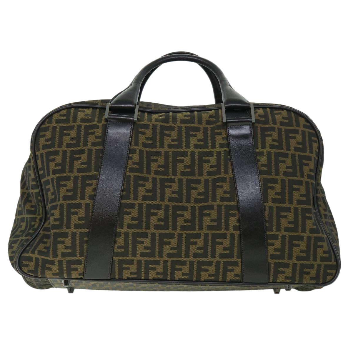 FENDI Zucca Canvas Boston Bag Brown 54989
