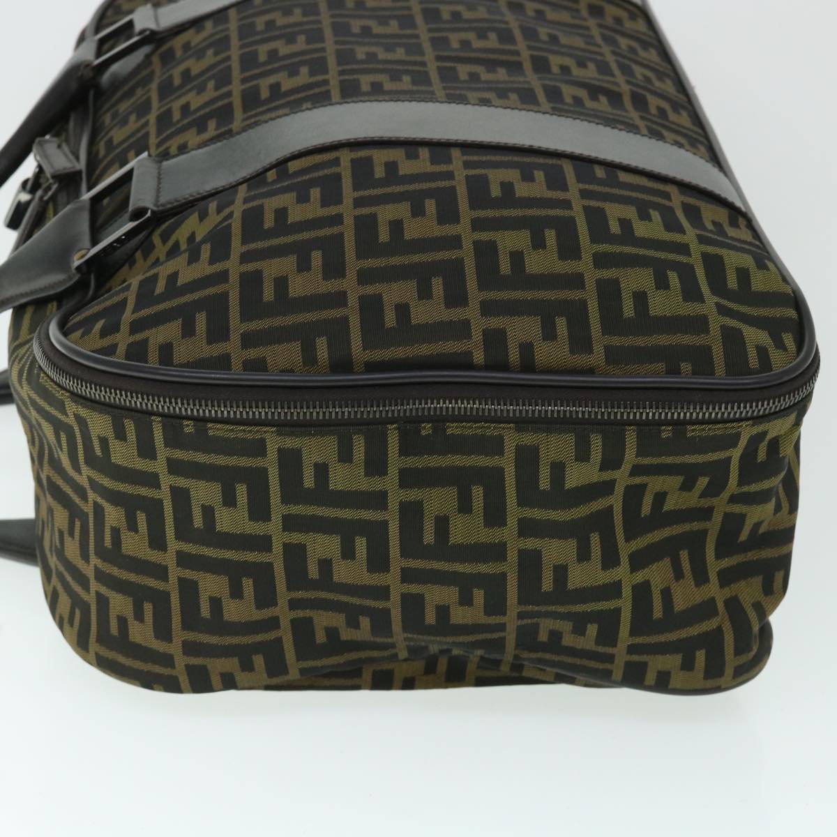 FENDI Zucca Canvas Boston Bag Brown 54989