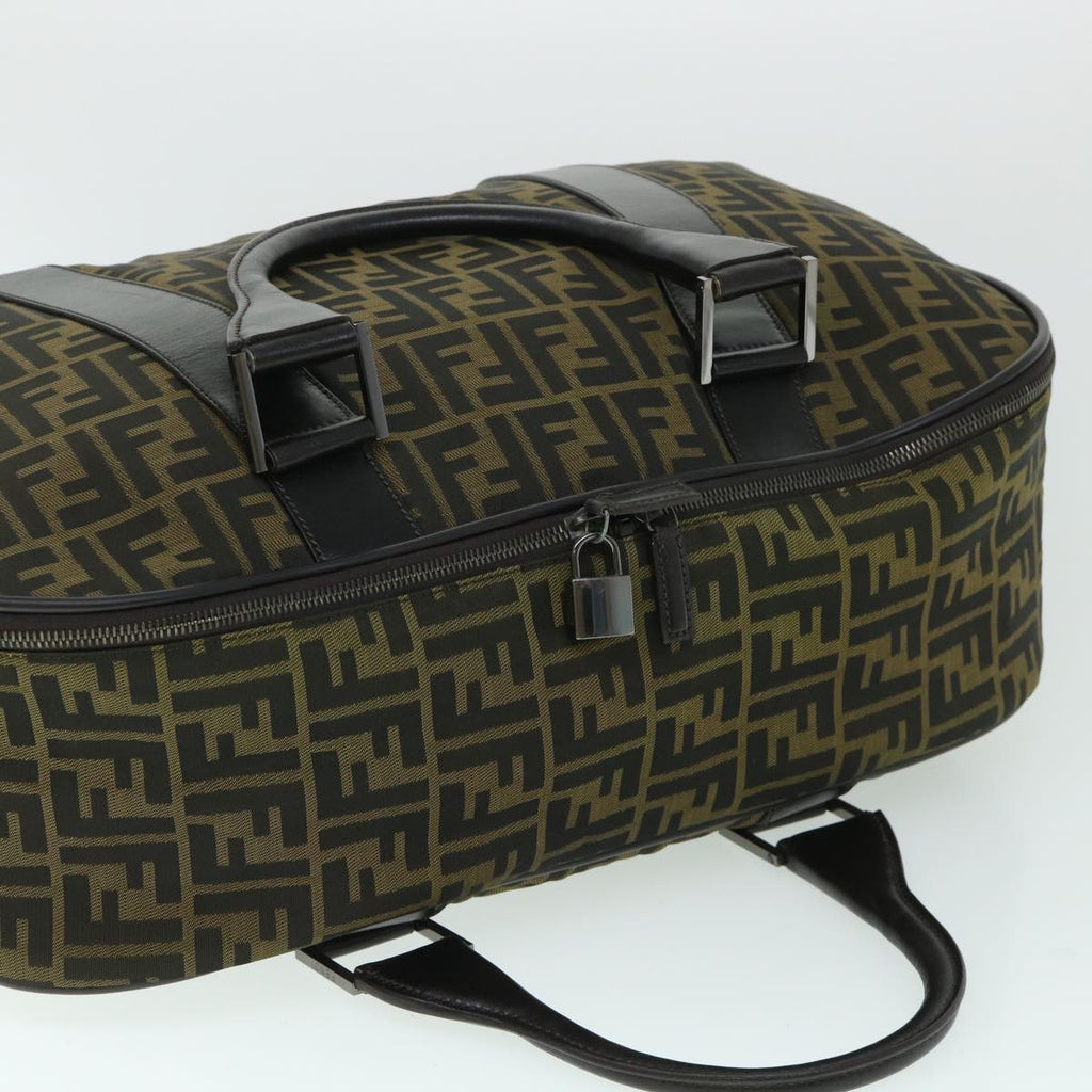 FENDI Zucca Canvas Boston Bag Brown 54989