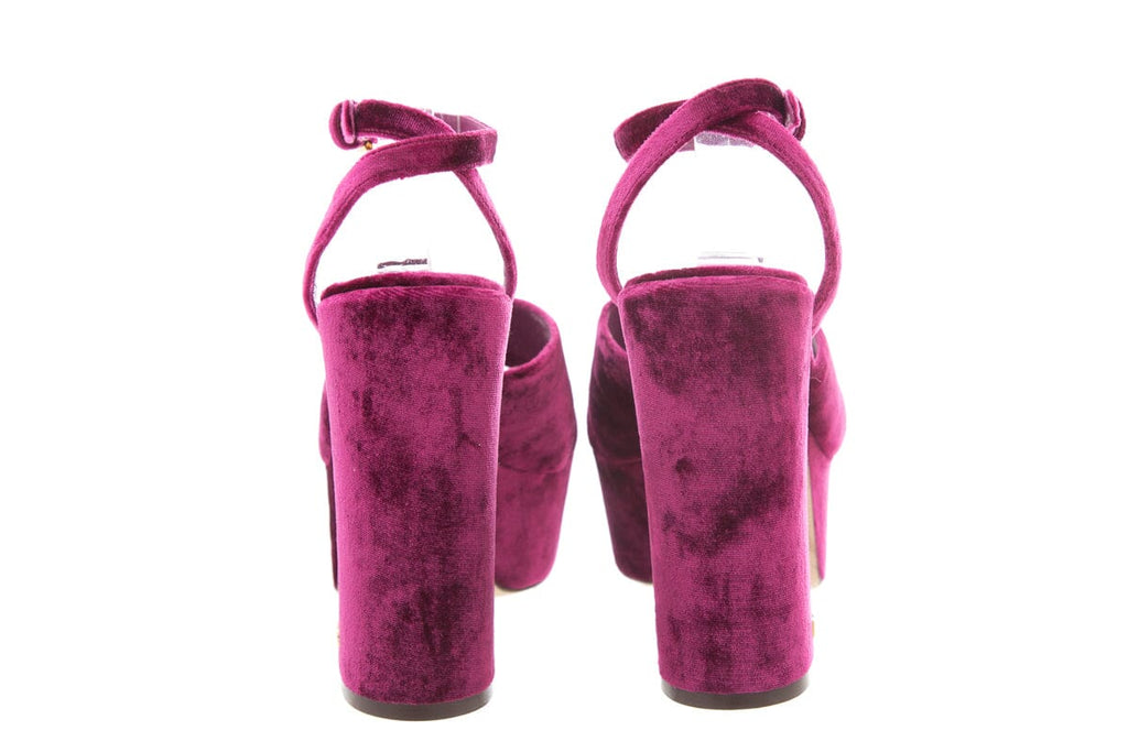 Dolce & Gabbana Burgundy Velvet  Platforms SZ 37