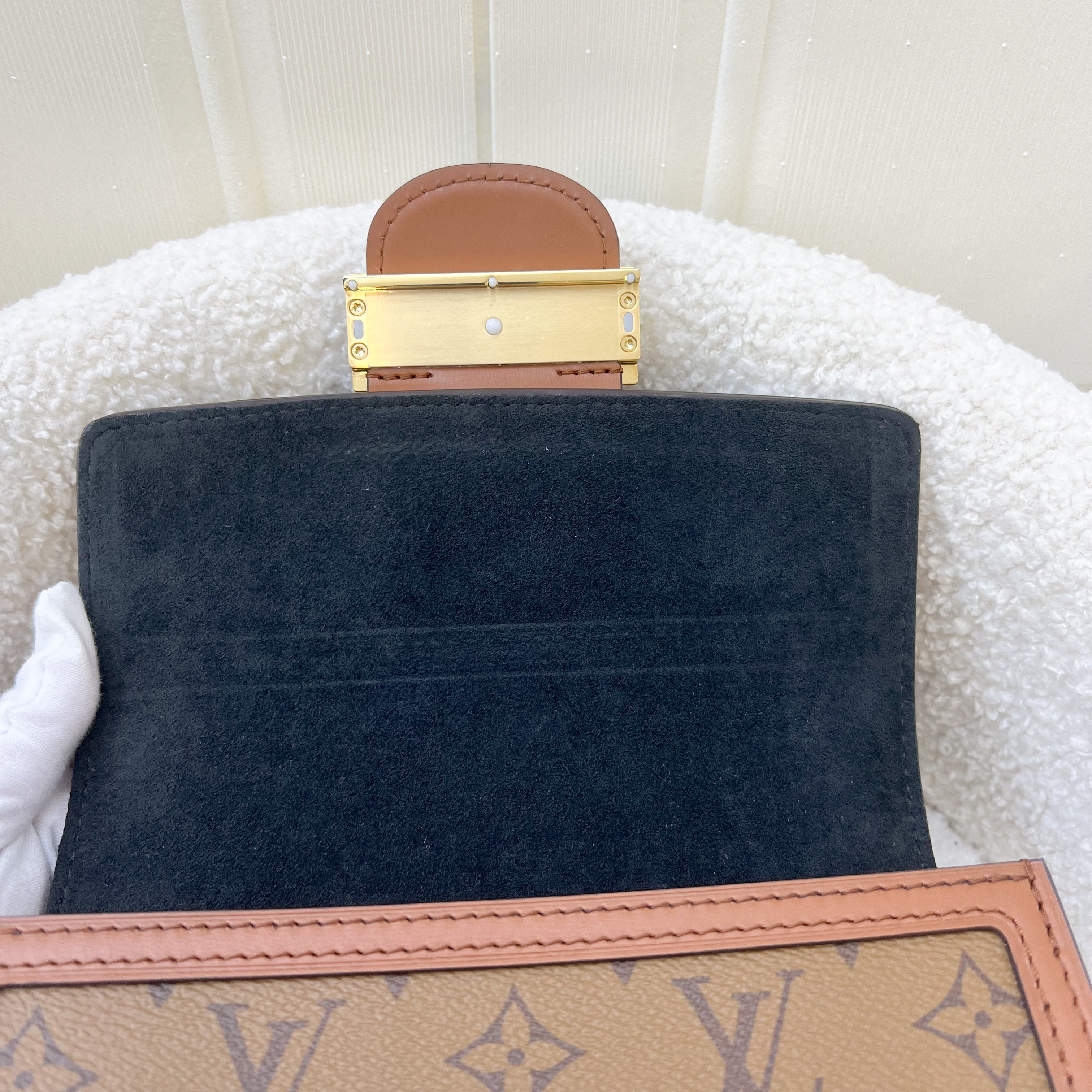 LV Mini Dauphine in Reverse Monogram, Monogram Canvas and GHW