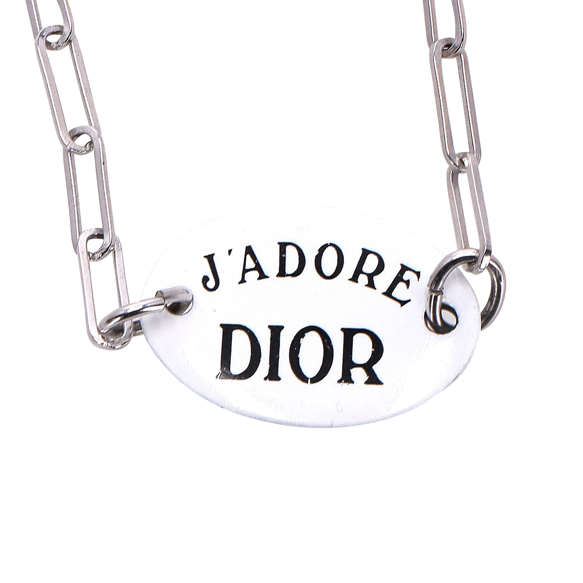 Dior J'Adore Dior Email Me Choker Necklace in Silver Metal