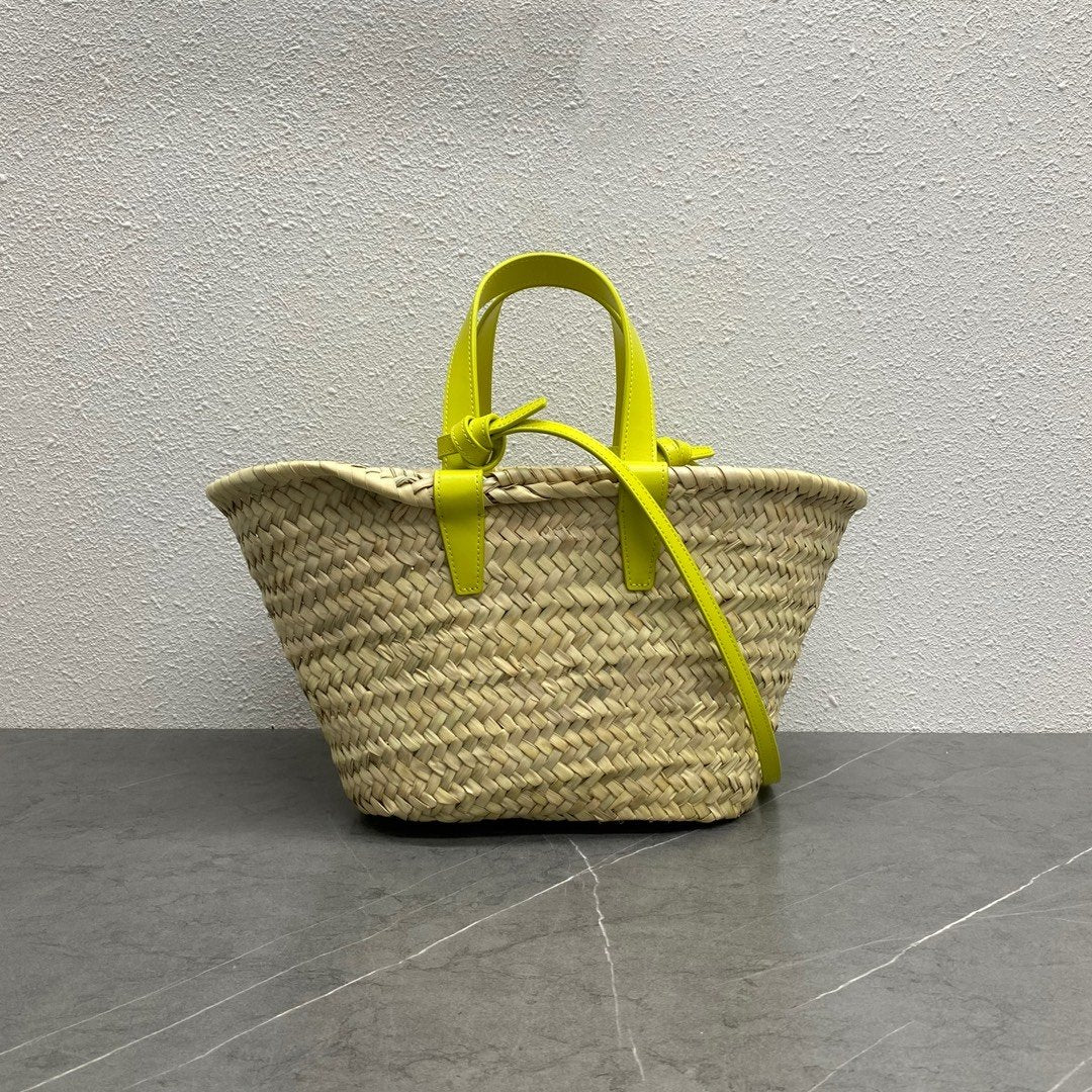 GLAMI Teen Triomphe GLAMI Classic Panier In Palm Leaves And Lizard Yellow For Women 8in/20cm 194004EH4.11CT