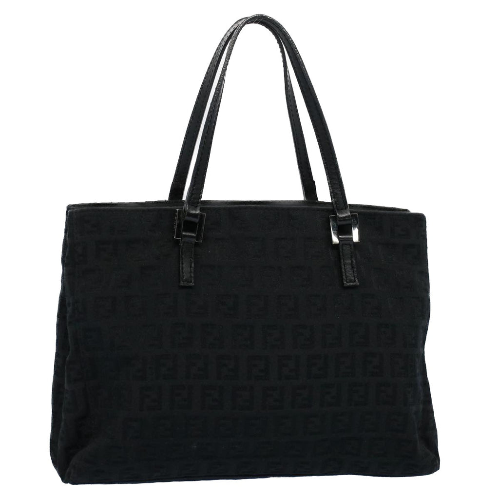 FENDI Zucchino Canvas Hand Bag Black 55024