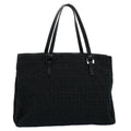 FENDI Zucchino Canvas Hand Bag Black 55024
