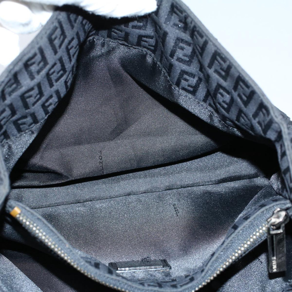 FENDI Zucchino Canvas Hand Bag Black 55024