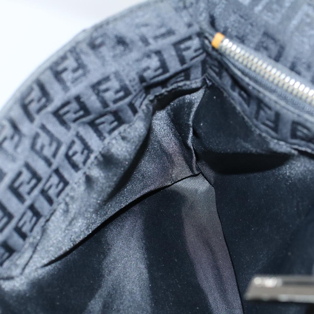FENDI Zucchino Canvas Hand Bag Black 55024
