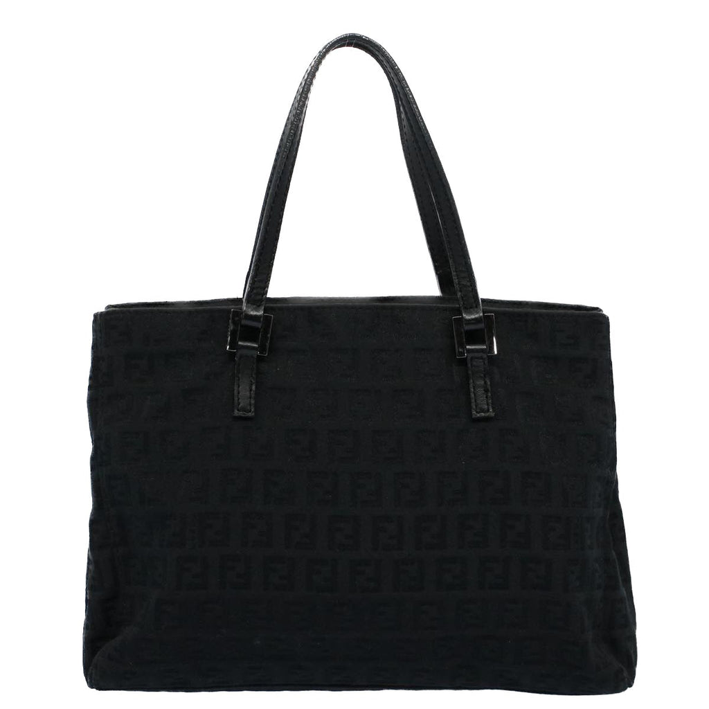 FENDI Zucchino Canvas Hand Bag Black 55024
