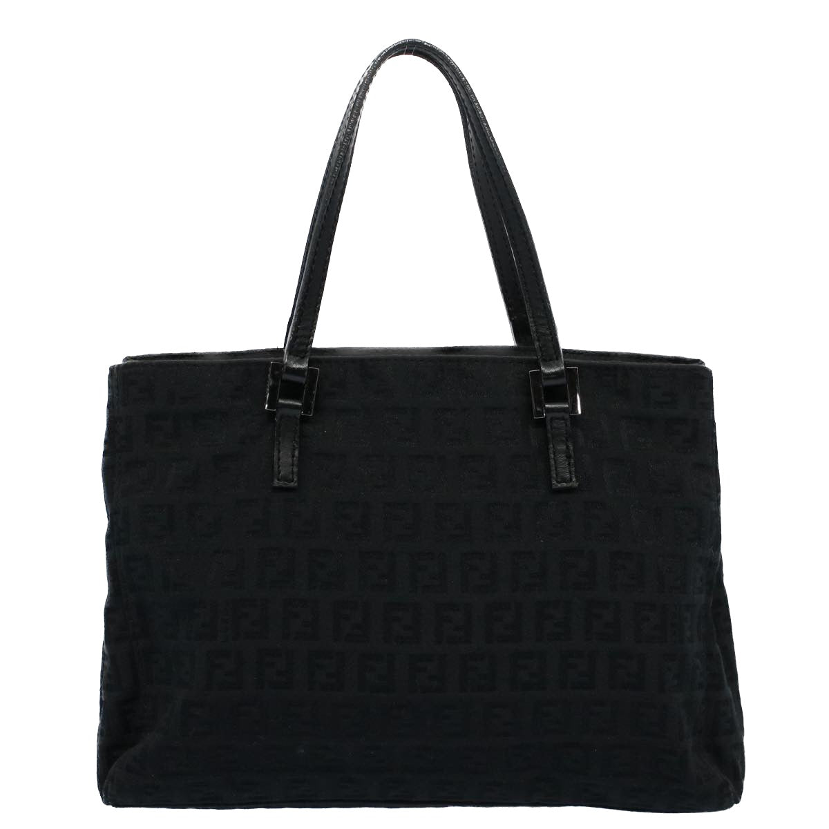 FENDI Zucchino Canvas Hand Bag Black 55024